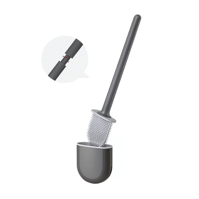 Silikon-Toilettenbürste mit Wandhalterung – Hygienische Toilettenbürste für müheloses Reinigen und schnelles Trocknen