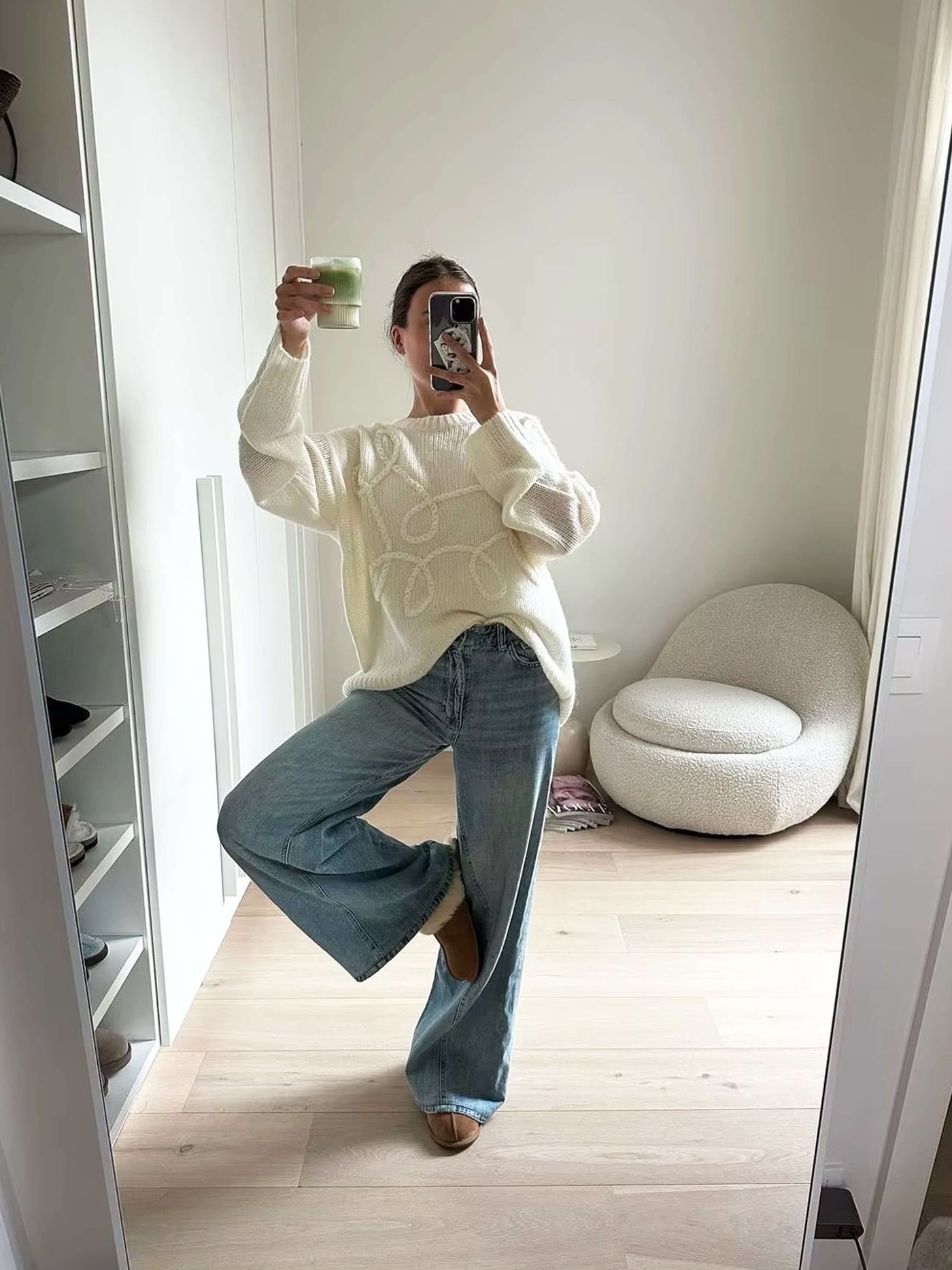 Sienna | Übergroßer Strickpullover Damen Rundhalsausschnitt