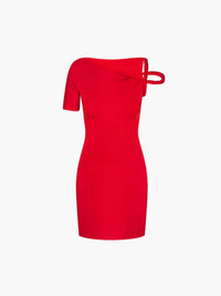 Schicke - Asymmetrisches Minikleid mit Twist-Detail in Rot