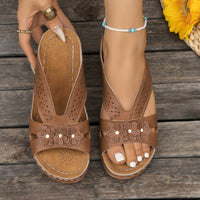 Livia | Elegante Keilsandalen Damen Chic in Dunkelbraun