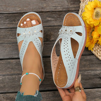 Livia | Elegante Keilsandalen Damen Chic in Hellgrau
