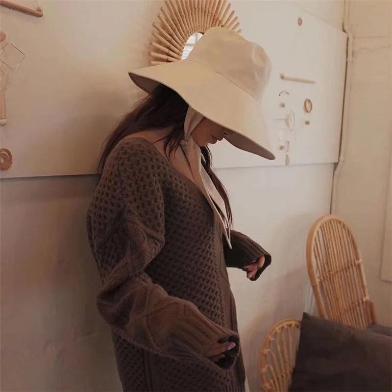 Faltbarer Sonnenschutz Chic Baumwolle Leinen Strand Sonnenhut