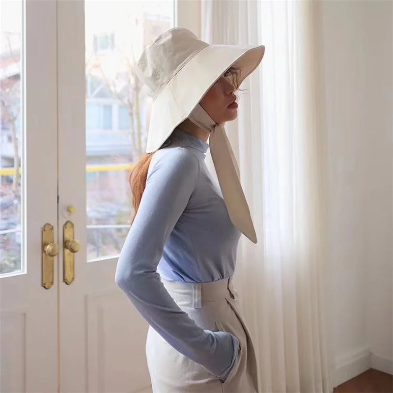 Faltbarer Sonnenschutz Chic Baumwolle Leinen Strand Sonnenhut