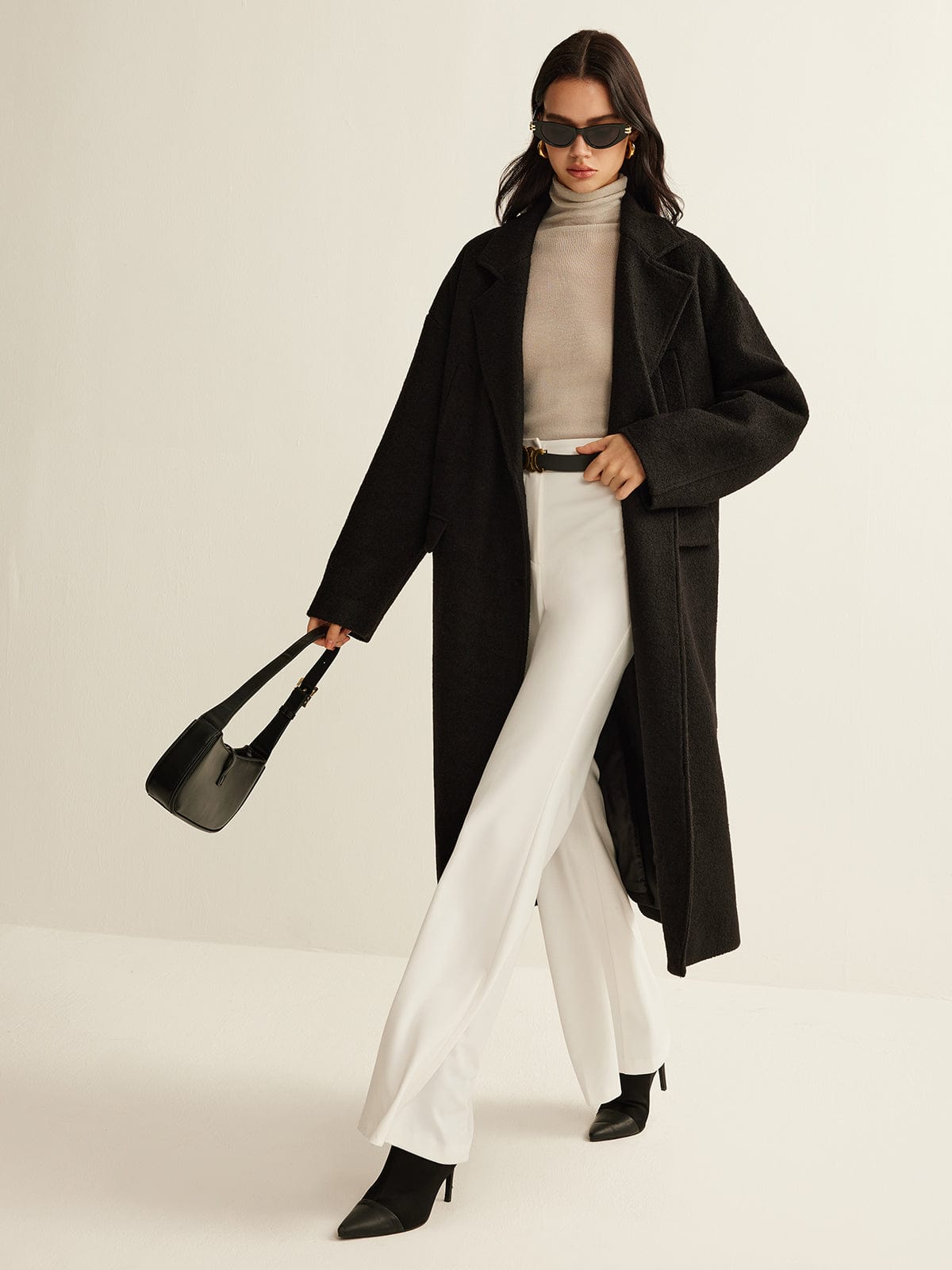 Sophia | Eleganter Trenchcoat für Damen Schwarz Klassisch