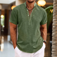 Pablo | Herren Henley Hemd mit Stehkragen in Grün
