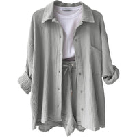 Leonie | Lässiges Baumwoll-Loungewear-Set in Hellgrau