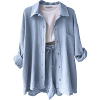 Leonie | Lässiges Baumwoll-Loungewear-Set in Hellblau