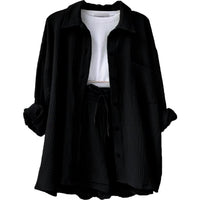 Leonie | Lässiges Baumwoll-Loungewear-Set in Schwarz