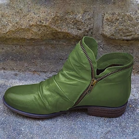 Ingrid | Bequeme Reißverschluss Stiefeletten in Grün
