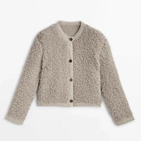 Grete | Kuschelige Wandelbare Strickjacke in Khaki