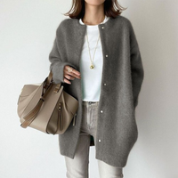 Wilma | Oversize Knopf Strickjacke in Grau