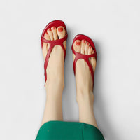 Evelyn - Elegante Flache Sandalen Minna mit Raffiniertem Finish in Bordeaux