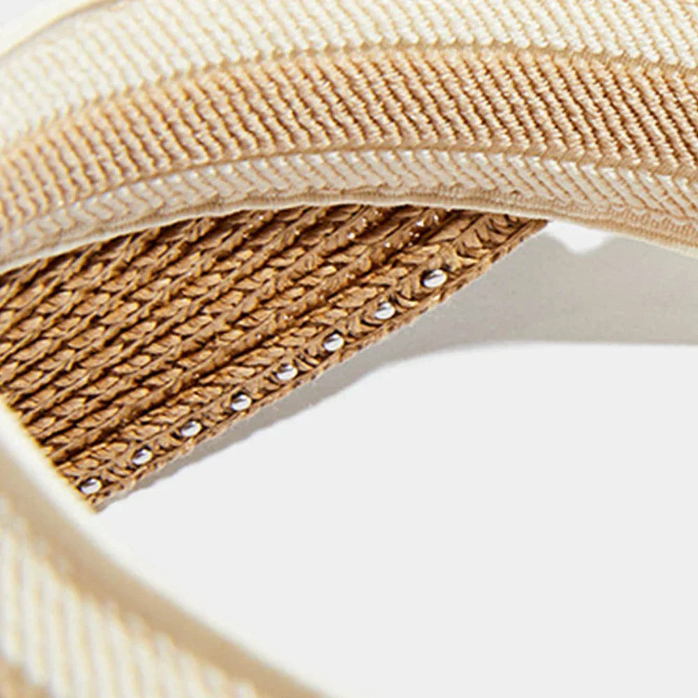 Sommer Leeres Top Suncap Breite Krempe Perlen