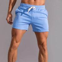 Arthur | Elastischer Bund Kontrastkordel Sportshorts in Blau