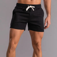 Arthur | Elastischer Bund Kontrastkordel Sportshorts in Schwarz