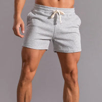 Arthur | Elastischer Bund Kontrastkordel Sportshorts in Hellgrau