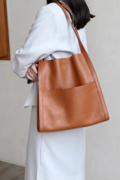 Damen Elegante Leder Schultertasche