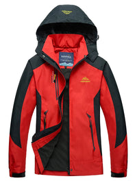 Regenjacke Damen Gefüttert Wasserdicht | Outdoor & Winddicht in Rot