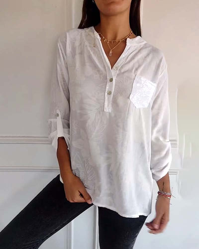 Astrid | Bluse mit V-Ausschnitt und Knopfleiste