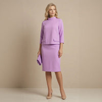 London Set™ mit Stehkragenbluse und vielseitigem klassischem Rock in Flieder