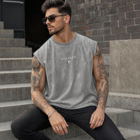 Los Angeles™ Tanktop in Washed-Farbtönen mit minimalistischem Print in Grau