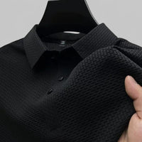 Luca | Elegantes kurzen Ärmeln Polo T Shirt in Schwarz