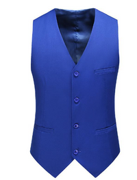 Traditionelle Satinweste mit Krawatte und Einstecktuch für Damen elegant und vielseitig in Blau