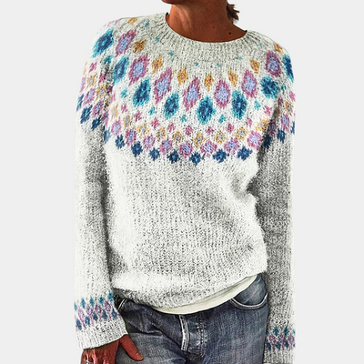 Norweger Grobstrickpullover Damen | Rollkragen Mit Muster
