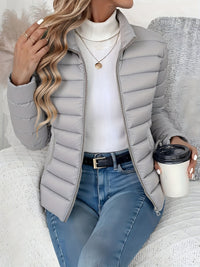 Cornelia | Damen Leichte Übergangsjacke mit Stehkragen in Grau