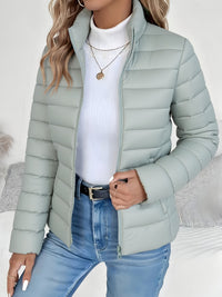 Cornelia | Damen Leichte Übergangsjacke mit Stehkragen in Grün