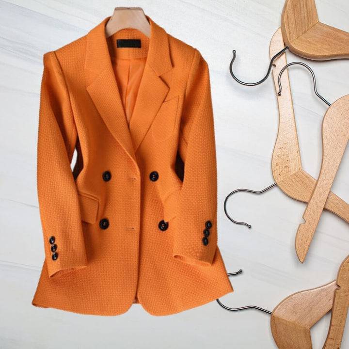 Damen Blazer mit Doppelreiher und langen Ärmeln