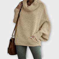 Lea | Eleganter Strickpullover für Damen in Schildpatt in Aprikose