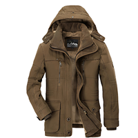 Winterjacke Herren | Fleece Gefüttert Kapuze in Braun