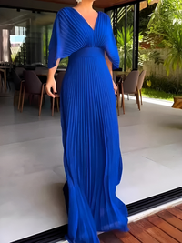Luana | Klassisches einfarbiges Kleid in Dunkelblau