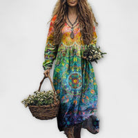 Juri - Langarm Kleid in Mehrfarbig