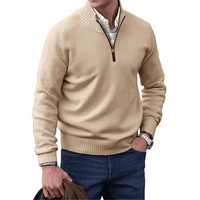 Pullover Herren Reißverschluss Winter | Warm Komfort in Beige