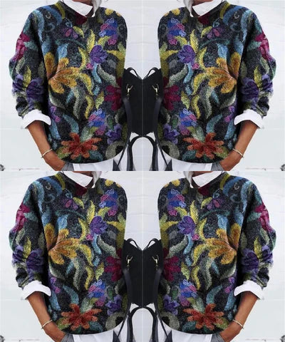 Stylischer Blumen-Pullover für die kühle Jahreszeit - Komfort und Eleganz für Anna