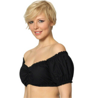 Damen Schulterfrei Oktoberfest Dirndl Bluse in Schwarz