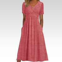 Hainah | V-Ausschnitt Schmeichelndes Kleid in Rosa
