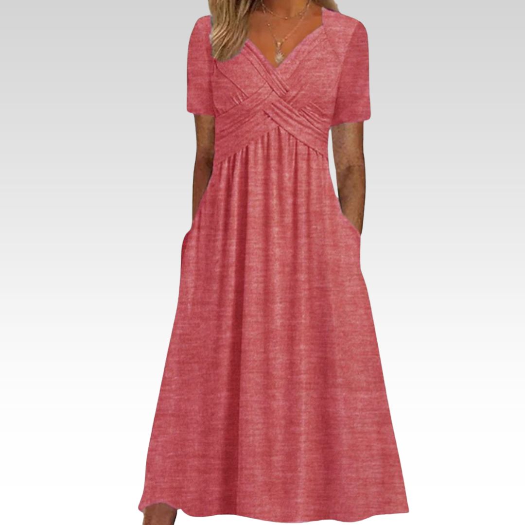 Hainah | V-Ausschnitt Schmeichelndes Kleid