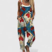 Alice | Vintage Weitbeiniger Jumpsuit in Mehrfarbig