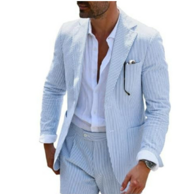 Herren Sommer Zweireihiger Hochzeitsgastanzug | 2-Teilig