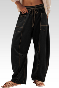 LINA | Barrel-Pants – Weite Sommer-Loungehose für jeden Moment in Schwarz