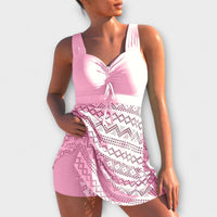 Isabella - Zweiteiliger Badeanzug mit Rock in Rosa