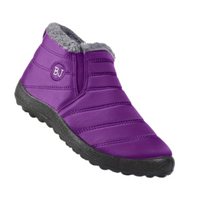 Winterschuhe Damen| Flach Knöchelhoch Mit Rundkappe in Lila