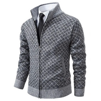 Michael Bayn - Zeitlose Strickjacke in Steingrau
