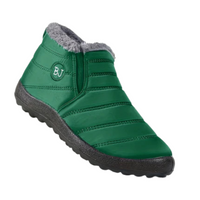 Winterschuhe Damen| Flach Knöchelhoch Mit Rundkappe in Grün