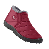 Winterschuhe Damen| Flach Knöchelhoch Mit Rundkappe in Rot