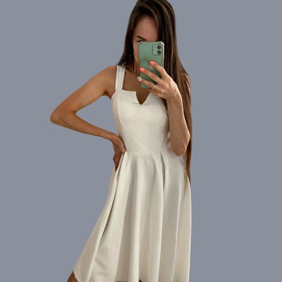 Strahlendes Gelbes Cocktailkleid ohne Ärmel