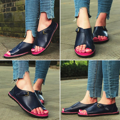 Elvina - Sandalen mit offenem Zehenbereich für Damen | Leder Haltbarkeit und ein klassischer Look, Sandalen